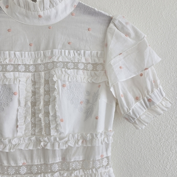 By Malina IRO Mini Dress Lase Details Romantic Embroided Coquette Size Small - Picture 7 of 16